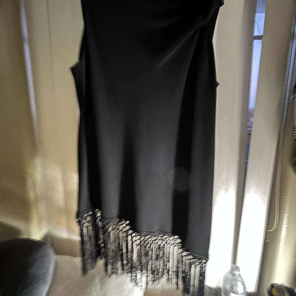 S.L. Fashions Black Asymmetrical Dress